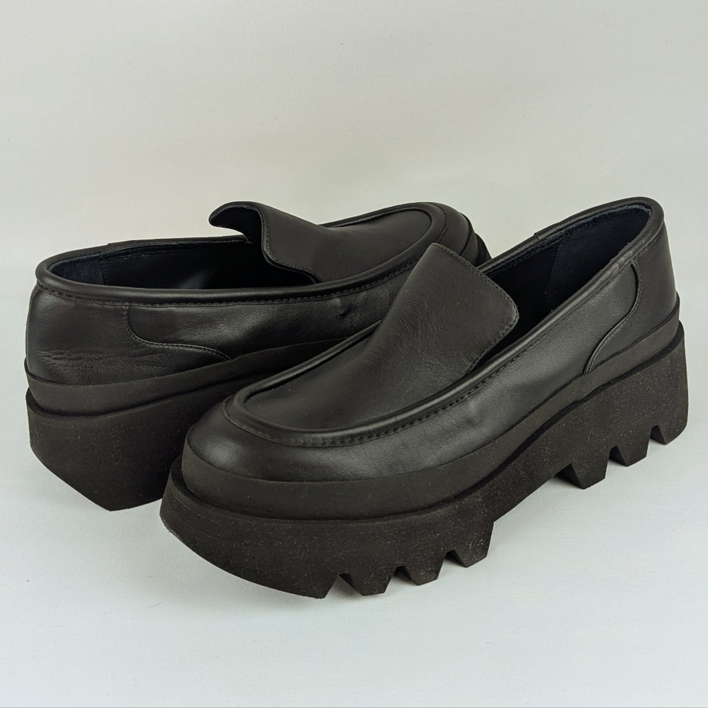 Paloma Barceló Teseo Iris Saw Edge Platform Loafer Moka Brown EU41 US 10.5 NIB